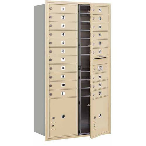 4C Horizontal Mailbox - Maximum Height Unit - Double Column - 20 MB1 Doors - Sandstone - Front Loading - Private Access