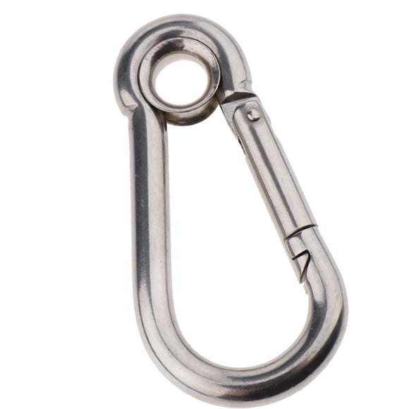 Gancho de resorte de acero inoxidable Clip Llavero Mosquetón para acampar Senderismo, 5 80x40mm Zulema Mosquetón de acero inoxidable