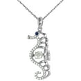 thumbnail image 1 of Sterling silver Dancing CZ Seahorse Cut-out Necklace Black Eyes Micro Pave 20 inch _RL30H, 1 of 2