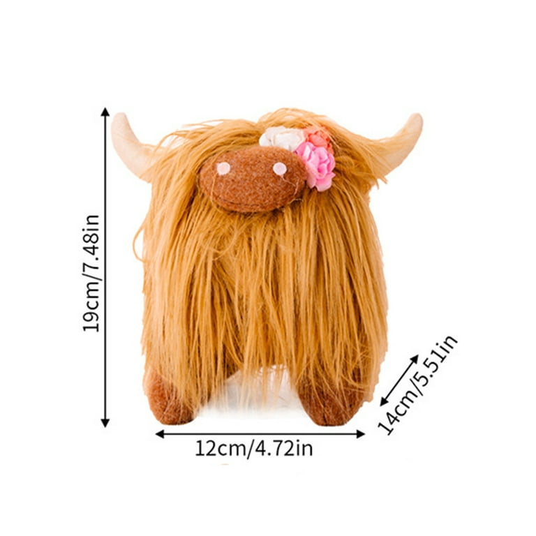 Highland Cow Plush Toy Cute Simulation Long-haired Cow Stuffed Animal Doll
