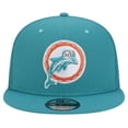 thumbnail image 2 of Men's New Era Aqua Miami Dolphins Throwback Main Trucker 9FIFTY Snapback Hat, 2 of 6