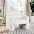 thumbnail image 3 of Minimalist Teddy Fleece Single Sofa Chair With Arms And Pillow, Grey Accent Chair For Living Room And Bedroom,Beige, 3 of 14