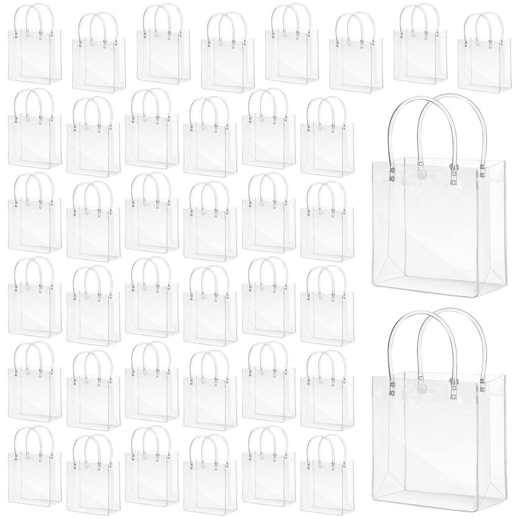 40 Pcs Sacs Cadeaux en PVC Transparent, Sacs Fourre-Tout