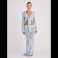 thumbnail image 4 of Conjunto de Dos Piezas de Crochet para Mujer: Top Corto de Larga con Nudo y Falda con Cordón. Azul L, 4 of 10