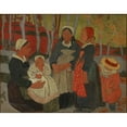 thumbnail image 2 of Paul Sérusier 18x15 Gold Ornate Wood Frame and Double Matted Museum Art Print Titled - Bretons in the Forest of Huelgoat (1893), 2 of 4