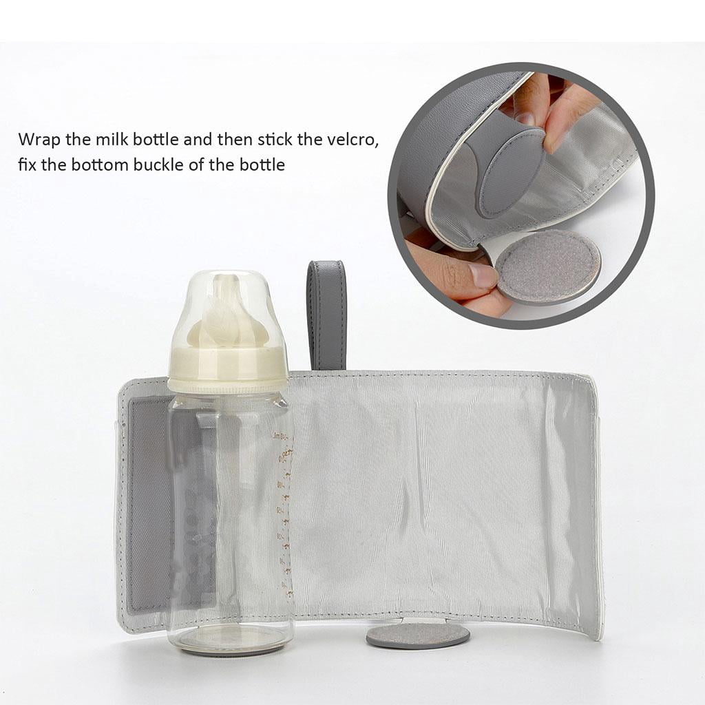 LeeQinersw Smart Baby Bottle Warmer 3 Temperature Thermostat Constant Heating USB Baby Bottle Cooler Milk Warmer for Walk Home Shopping Infant Newborn dark gray