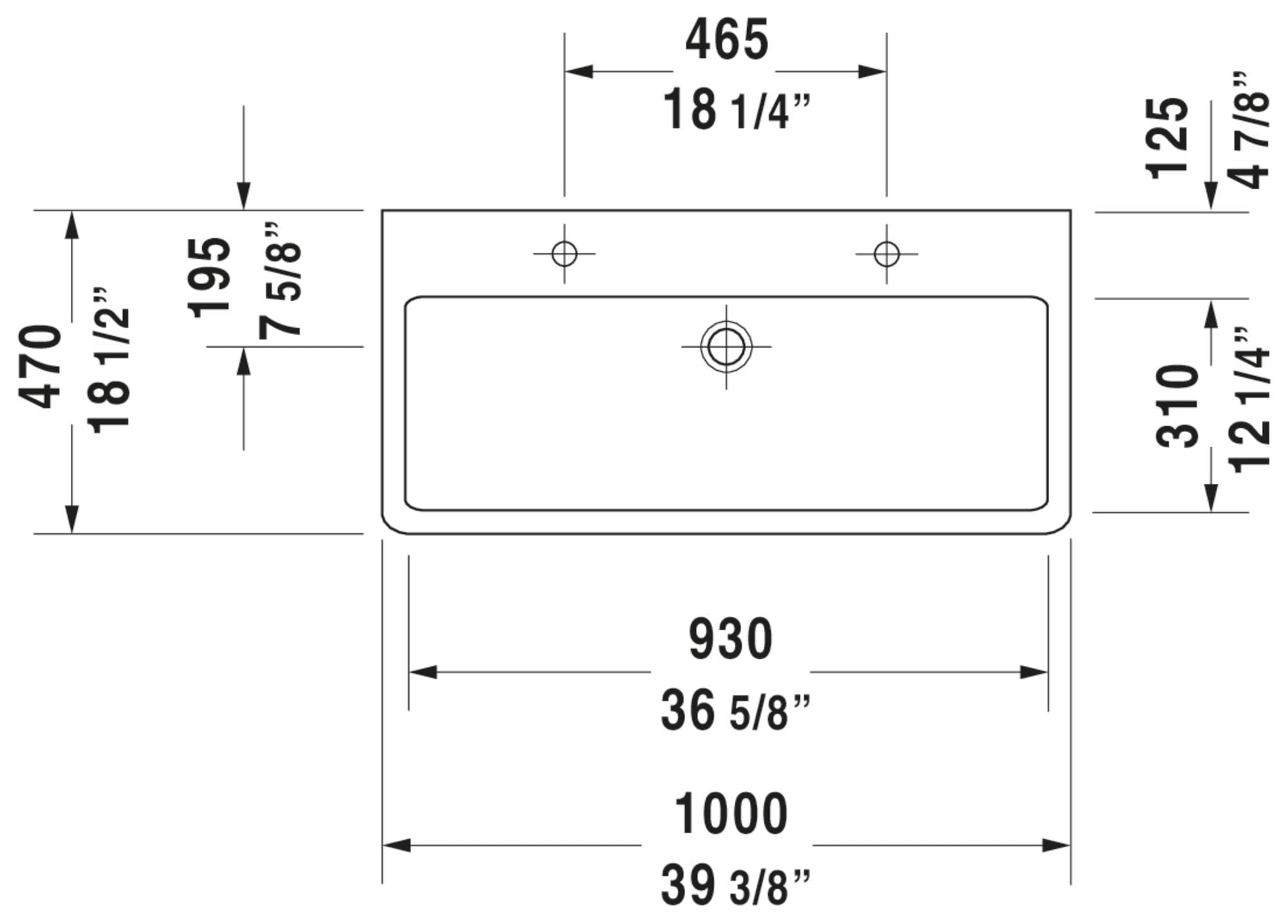 Duravit 0454100026 Vero 19" Ceramic Vanity Top - White / Ground
