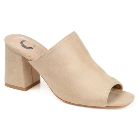 

Journee Collection Womens Adelaide Wide Width Peep Toe Slip On Block Heel Sandals