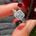 thumbnail image 5 of 2Ct Asscher Cut Lab Created Diamond Halo Women's Engagement Ring 14K White Gold Plated Silver, 5 of 5