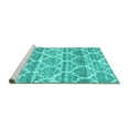 thumbnail image 2 of Ahgly Company Machine Washable Indoor Rectangle Trellis Turquoise Blue Modern Area Rugs, 3' x 5', 2 of 4