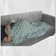 thumbnail image 5 of Geometric Soft Flannel Fleece Blanket, Abstract Design Monochrome Repetitive Rhombus Pattern in Halftone Effect, Cozy Plush for Indoor and Outdoor Use, 60" x 80", Pale Seafoam White, by Ambesonne, 5 of 5