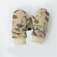 thumbnail image 2 of Riecok Kids Snow Gloves Waterproof Elastic Wrist Dinosaur Print Windproof Children Warm Gloves Khaki 2 Years, 2 of 4