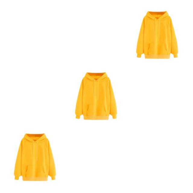 Baohd Rester Chic et Confortable Femmes Sweat à Capuche pour Toute Saison Confortable Jaune L 3Set