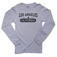 thumbnail image 1 of Trendy Los Angeles, Californina with Stars Men's Long Sleeve Grey T-Shirt, 1 of 2