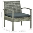 thumbnail image 4 of vidaXL Garden Chair with Cushion Poly Rattan Grey, 4 of 5