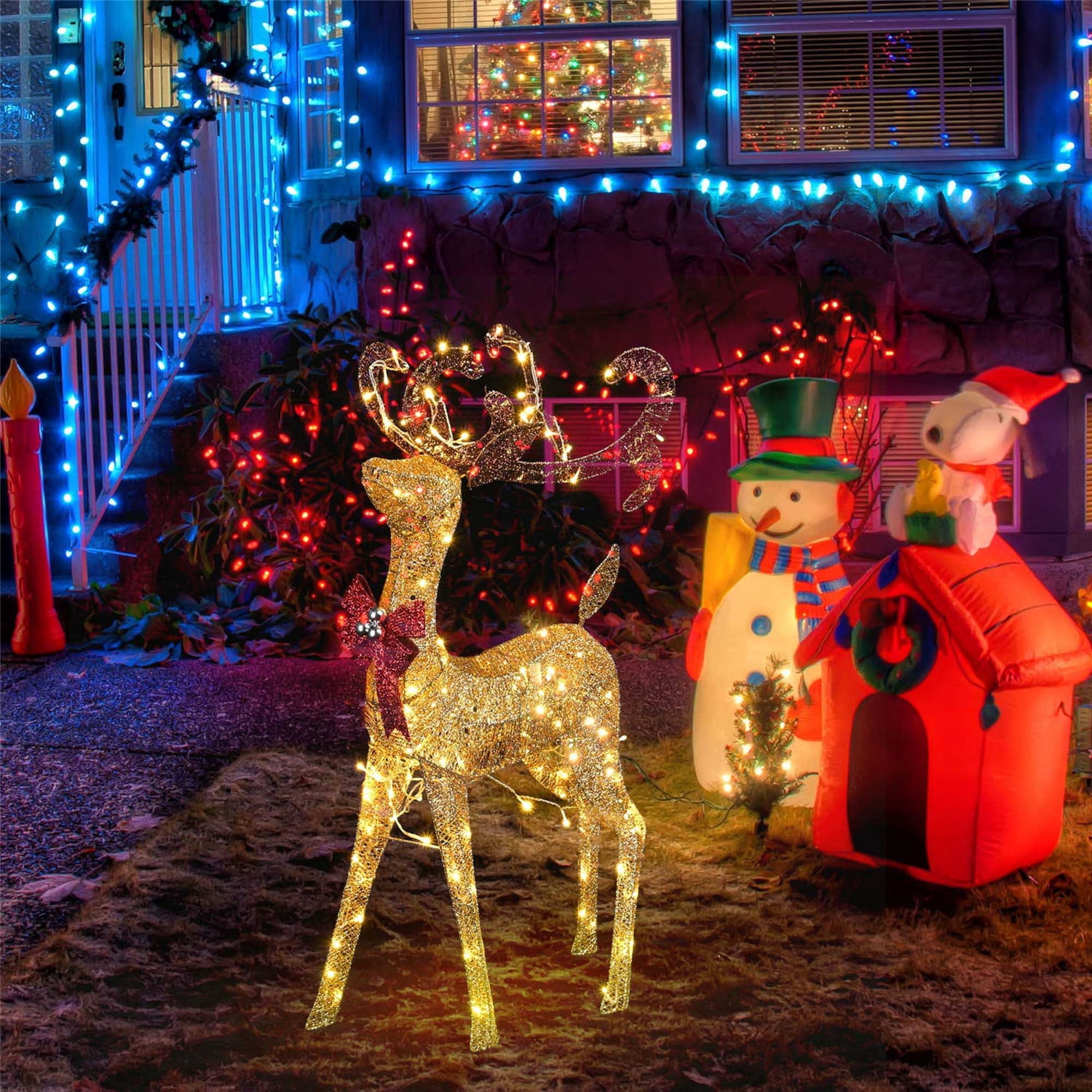 1 PCS Christmas Lighted Reindeer, Family Christmas Decorations Deers