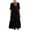 Black, variant on POROPL Maxi Dresses for Women Cotton Linen Short Sleeve V Neck A-Line Dress Flowy Beach Dress