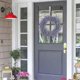 thumbnail image 4 of 18" Artificial Lavender Wreaths Fake Lavender Flower Wreath for Front Door Farmhouse Wreath Welcome Door Wreath for Summer Hanging Wall Window Decor, 4 of 5