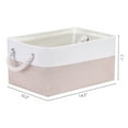 thumbnail image 4 of Unique Bargains Fabric Storage Cube Storage Bin Storage Basket White/Khaki 14*10*7in, 4 of 7