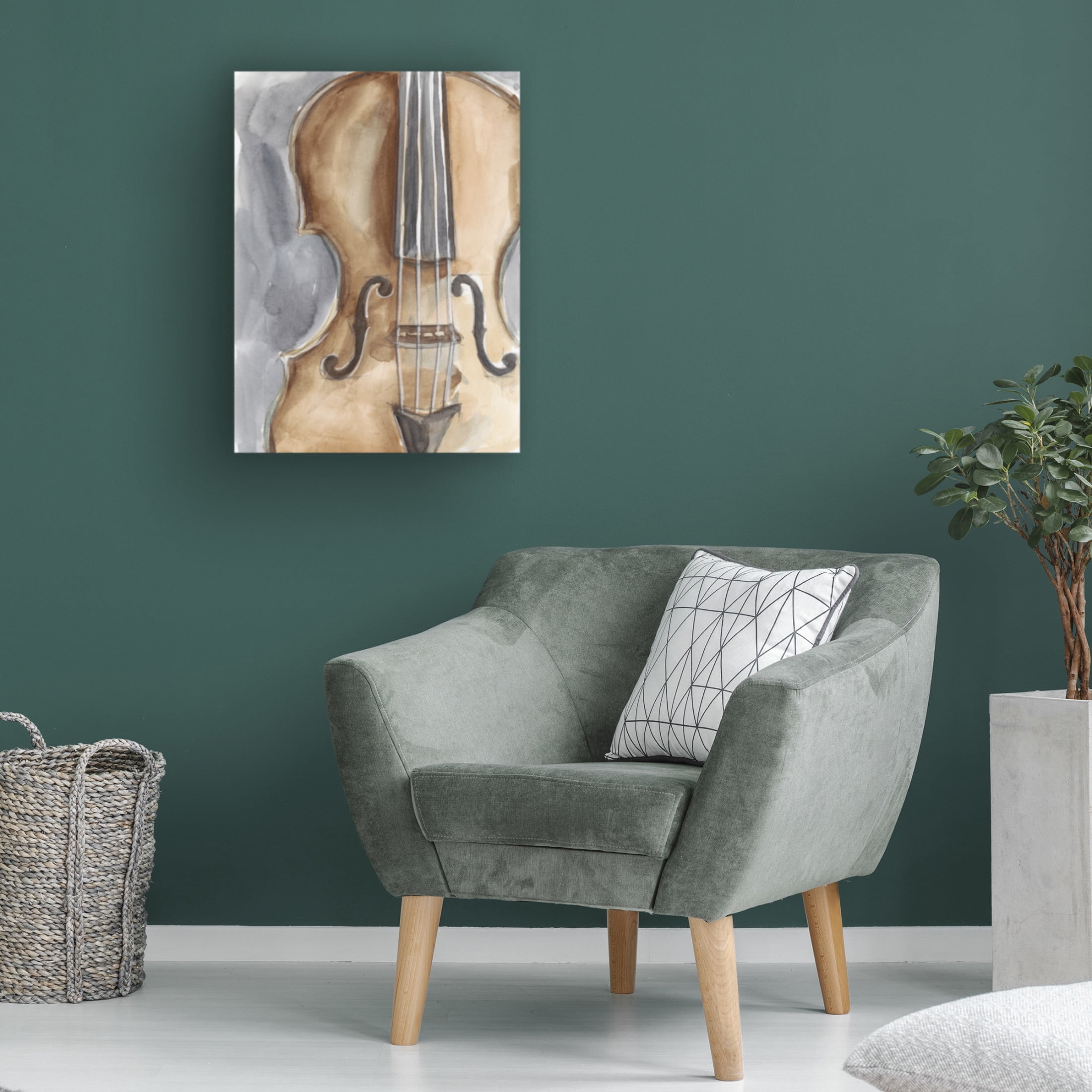 Canvas Wall Art - Ethan Harper 'Watercolor Instrument Study IV' Wall Art for Living Room, Bedroom, or Office Décor by Trademark Fine Art - 14 x 19 Inches