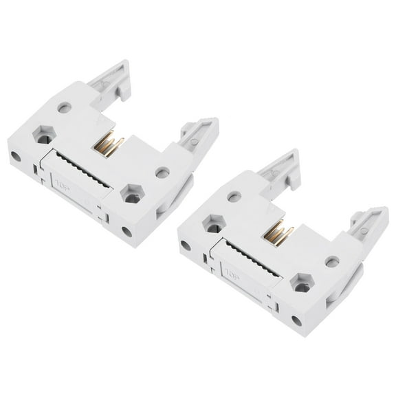 Uxcell 10P Dual Rows 2.54mm Shrouded IDC Male Header Crimp Connectors Pack of 2
