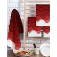 thumbnail image 2 of Red Ombre Stripes Kitchen Dish Towels for Drying Dishes Set of 2, Modern Abstract Sea Waves Aesthetic Waffle Weave Microfiber Hand Tea Bathroom Towels Quick Dry & Absorbent Towel 15.7x23.6, 2 of 7