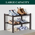 thumbnail image 5 of decorUhome Bamboo 2 Tier Small Shoe Rack for Closet, Shoe Storage Organizer, Wood Shoe Shelf for Entryway, Brown, 5 of 6