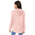 thumbnail image 2 of Roaman's Women's Plus Size Thermal Waffle Hoodie Zip Up Cardigan Jacket, 2 of 6