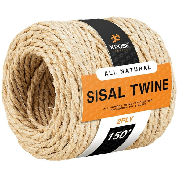 Cuerda de Sisal Natural en Carrete de 2 Capas para Poste Rascador de Gato y Juguetes para Mascotas