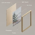 thumbnail image 4 of PixonSign Framed Wall Art Winter Snow Frosty Pastel Christmas Log Cabin Prints, Set of 4 Mountain Forest Nature Wall Decor, Adhesive Canvas Poster, Modern Home Artwork - 11"x14" Natural, 4 of 5