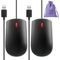 thumbnail image 1 of 2 Pack USB Computer Mouse Fits Laptops HP ASUS Lenovo Chromebook or Desktop PC - Wired Corded Bulk Mice with Travel Pouch, 1 of 7