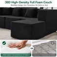 thumbnail image 4 of BEHOST 202.5" Oversized Modular Sectional Sofas for Living Room, 6 Seaters Couch with 2 Ottomans and 8 Pillows, Black, 4 of 6