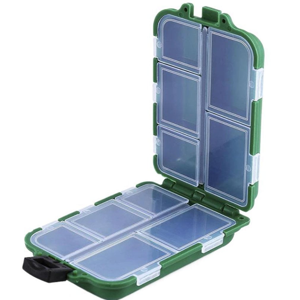 10 compartment transparent visible plastic fishing lure box fishing tackle box B 