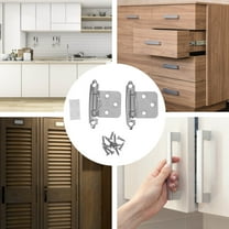 ROSENICE 6Pcs Soft Closing Cabinet Hinges in Silver for Furniture Assembly 11 8In
