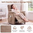 thumbnail image 4 of Dolonm Electric Power Recliner Chair with Side Pocket & Remote, Modern Chenille Nursery Recliner Chair for Living Room, Brown, 4 of 9