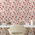 thumbnail image 2 of Ambesonne, Summer Peel & Stick Wallpaper for Home, Boho Daisy Pattern Leaves, 13"x100", Pale Grey Pale Pink Rose, 2 of 5