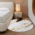 thumbnail image 2 of Round Rugs 4Ft, White Gold Modern Round Area Rug Washable Indoor Throw Carpet, Abstract Vintage Marble Geometric Soft Non Slip Circle Rug for Kitchen Nursery Room Home Decor Aesthetic, 2 of 8