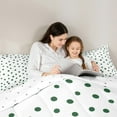 thumbnail image 4 of Manfei Minimalist Geometric Dot 7pcs Bedding Comforter Set,Modern Geometric Spot Queen Bedding Sets,Dark Green White Queen Sheet Sets For Teens Girl,Luxury Bedroom Decor Reversible, 4 of 8