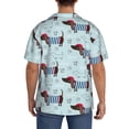 thumbnail image 3 of Lsque Dachshund Dog Puppy print Men's Cuban Collar Short Sleeve Shirt Summer Beachwear Casual Button Down Fashionable Vacation Leisure Shirt-3X-Large, 3 of 7