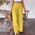 thumbnail image 5 of Summer Savings Clearance! Stamzod Women's Wide Leg Pants With Pockets High Waist Loose Linen Pants Fashion Solid Color Pleated Business Work Casual Pants, 5 of 7