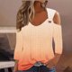 thumbnail image 1 of mfyjkho Tops De Tallas Grandes, Jersey De Manga Corta Con Estampado Casual Y Hombros Descubiertos Para Mujer 2024 Tops Y Blusas Para Mujer Xl, 1 of 5