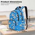 thumbnail image 5 of SCRAWLGOD Soccer Pattern Blue Casual Laptop Backpack, Lightweight Daypack for Travel Work Commute School, Practical Spacious Organized Classic Design, 5 of 6
