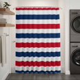 thumbnail image 2 of Red Blue Striped Shower Curtain - Water Repellent Fabric Shower Curtains Washable, Modern Minimalist Coastal Nautical Stripe Decorative Polyester Cloth Bathroom Curtains Modern Bath Decor 36"x72", 2 of 8