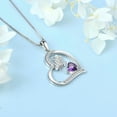 thumbnail image 4 of FJ Butterfly Necklace for Women 925 Sterling Silver Heart Amethyst Pendant February Birthstone Jewelry Gifts for Wife Girlfriend Mom Daughter, 4 of 8