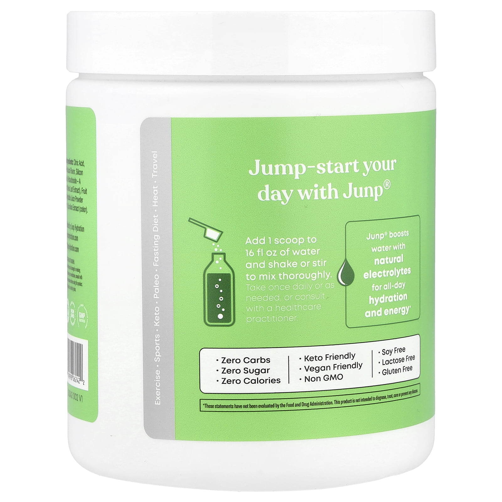 JUNP Hydration Electrolyte Powder Mix, Green Apple, 13.3 oz (378 g)