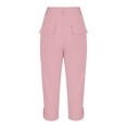 thumbnail image 6 of Kaemgyyd Capri Pants for Women with Pockets Lightweight Casual Plus Size Work Cargo Pants Rolled Hem Summer Cropped Trousers Outdoor, 6 of 7