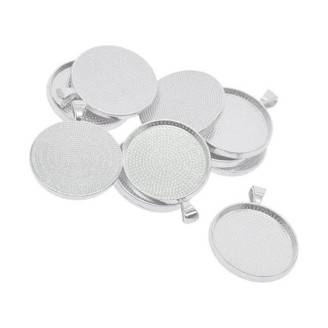 10 Pcs Base de Plateau Ronde Vierge pour Fabrication de Bijoux Cabochon 42x33mm Pendentif Collier Vierge 30mm