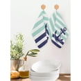 thumbnail image 2 of Anchor Aqua Kitchen Dish Towels for Drying Dishes Set of 2, Modern Navy Blue White Striped Nautical Waffle Weave Microfiber Hand Tea Bathroom Towels Quick Dry & Absorbent Towel 12x12, 2 of 7