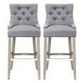 thumbnail image 3 of WestinTrends Hayes 29" Upholstered Wood Bar Stool with Tufted Back (Set of 2), Antique Gray/Gray, 3 of 10