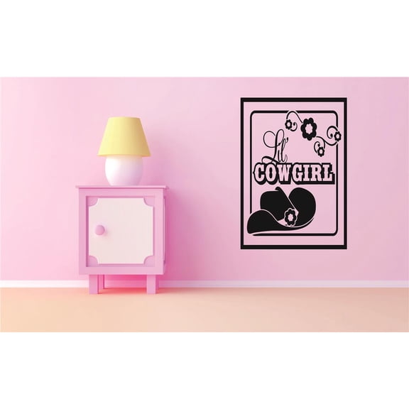 New Wall Ideas Lil Cowgirl Western Hat Flower Baby Newborn Son Boy Infant Nursery 10x20"